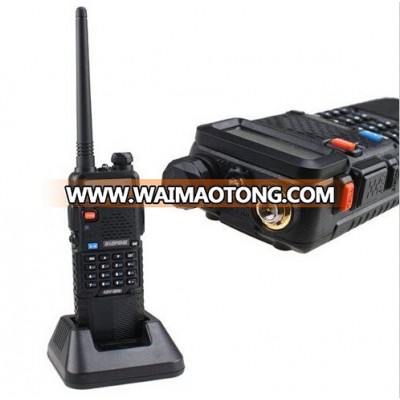 long range uhf/vhf dual band dual display baofeng uv5r walkie-talkie with 3800mAh battery for party